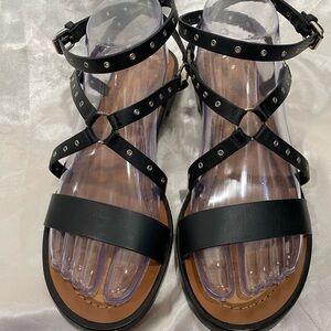 Valentino Garavani Black Studded Sandals